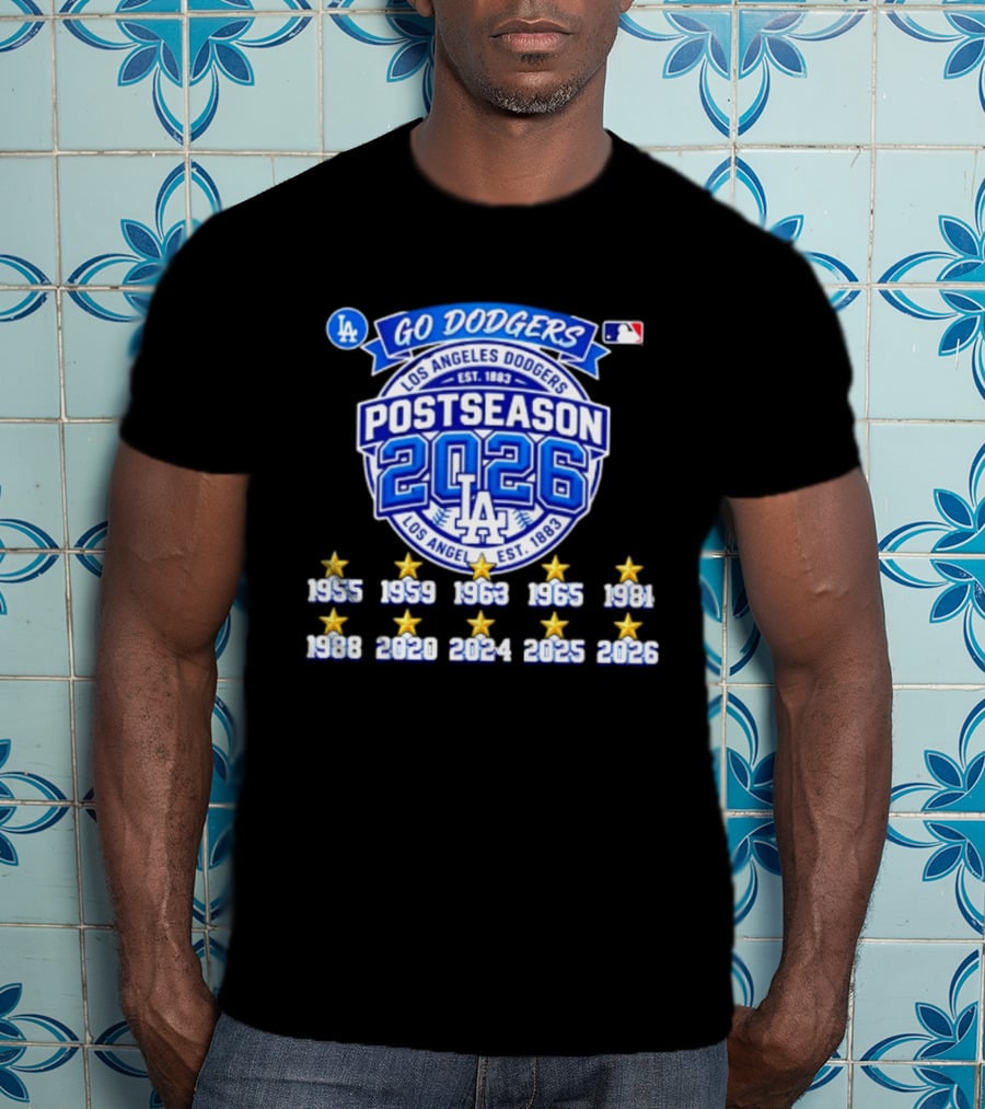 Los Angeles Dodgers 2026 Postseason Champs Ten Time Winners Est 1883 T-Shirt