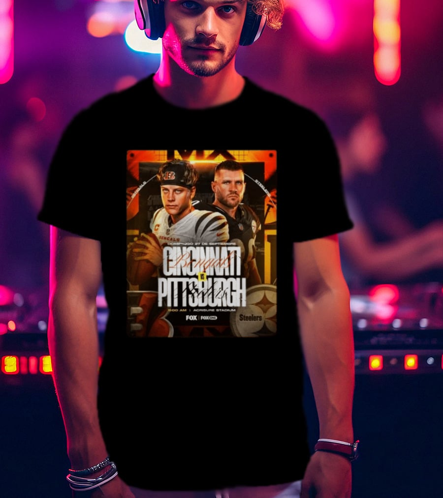 Cincinnati Bengals Vs Pittsburgh Steelers Domingo 27 De Septiembre Acrisure Stadium Fox Sports T-Shirt