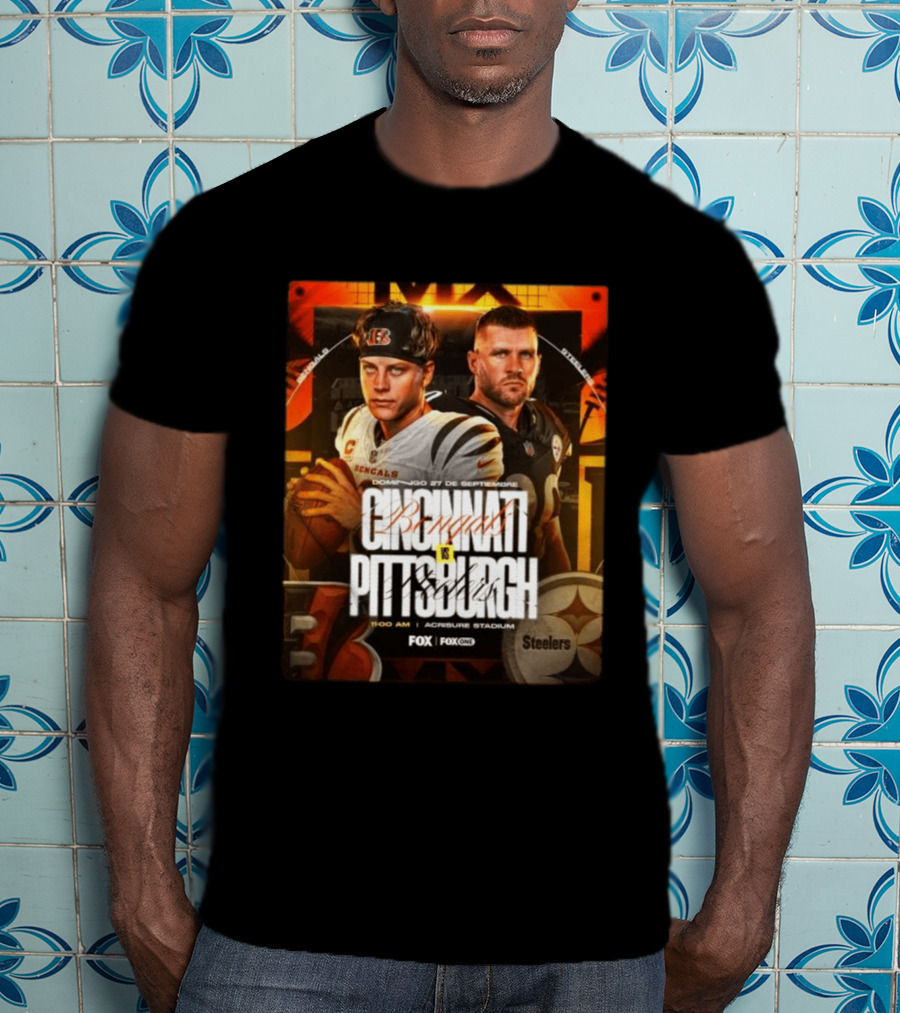 Cincinnati Bengals Vs Pittsburgh Steelers Domingo 27 De Septiembre Acrisure Stadium Fox Sports T-Shirt