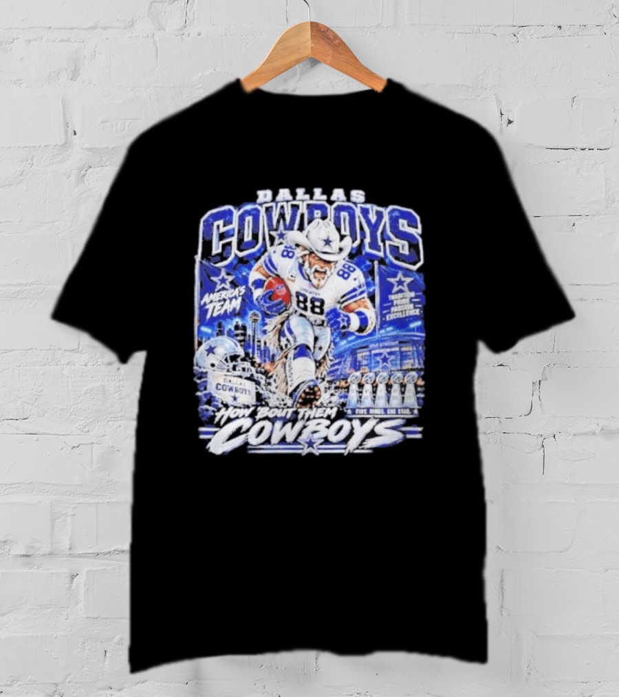 Dallas Cowboys America's Team How 'Bout Them Cowboys Five Rings One Goal Excellence T-Shirt