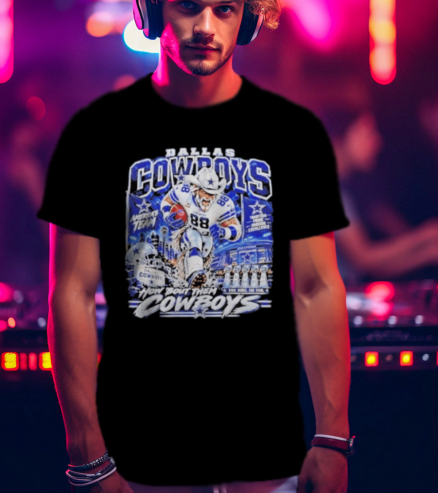 Dallas Cowboys America's Team How 'Bout Them Cowboys Five Rings One Goal Excellence T-Shirt