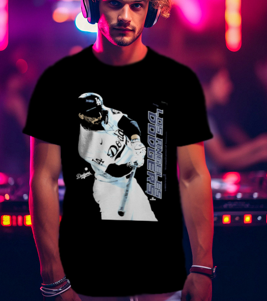 Mookie Betts Los Angeles Dodgers MLB Swing Action T-Shirt