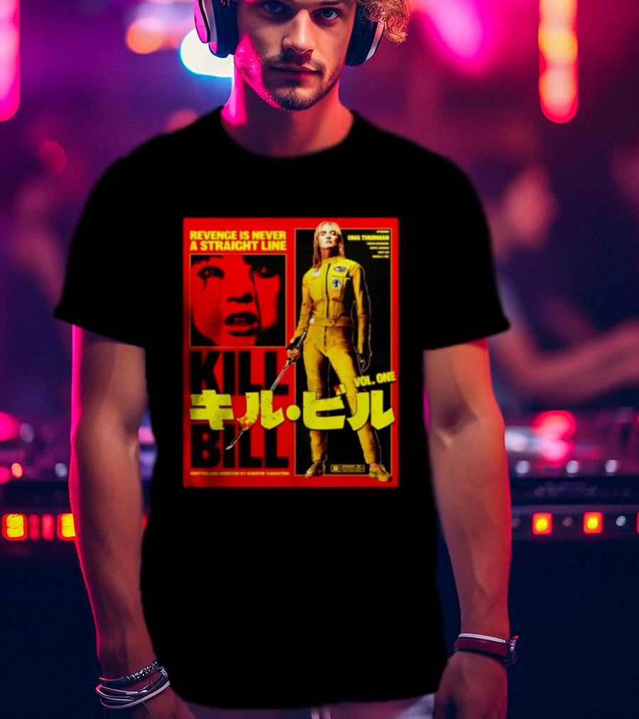 Revenge Is Never A Straight Line Kill Bill Vol One Uma Thurman Quentin Tarantino T-Shirt
