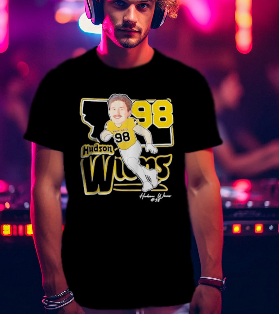 Hudson Wiens 98 Montana State Bobcats Player Caricature T-Shirt