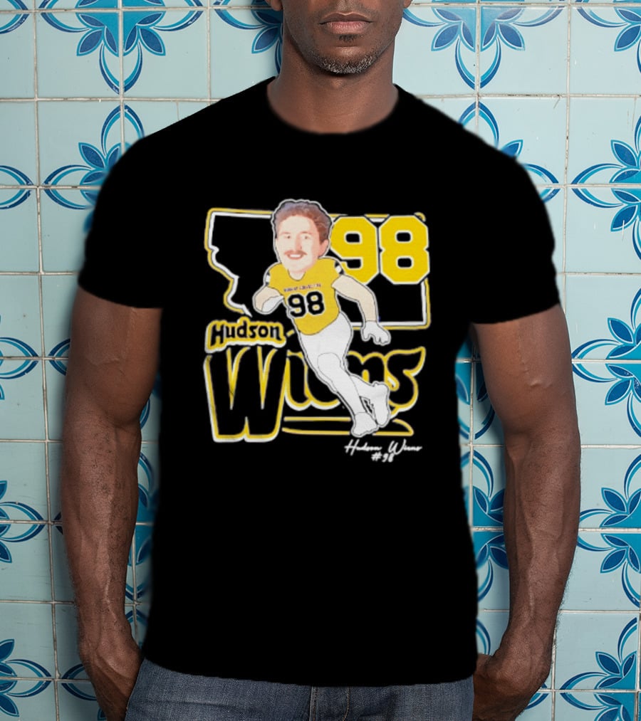 Hudson Wiens 98 Montana State Bobcats Player Caricature T-Shirt