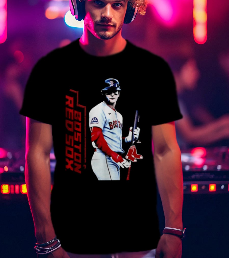 Roman Anthony Boston Red Sox MLB Player Swing Action T-Shirt