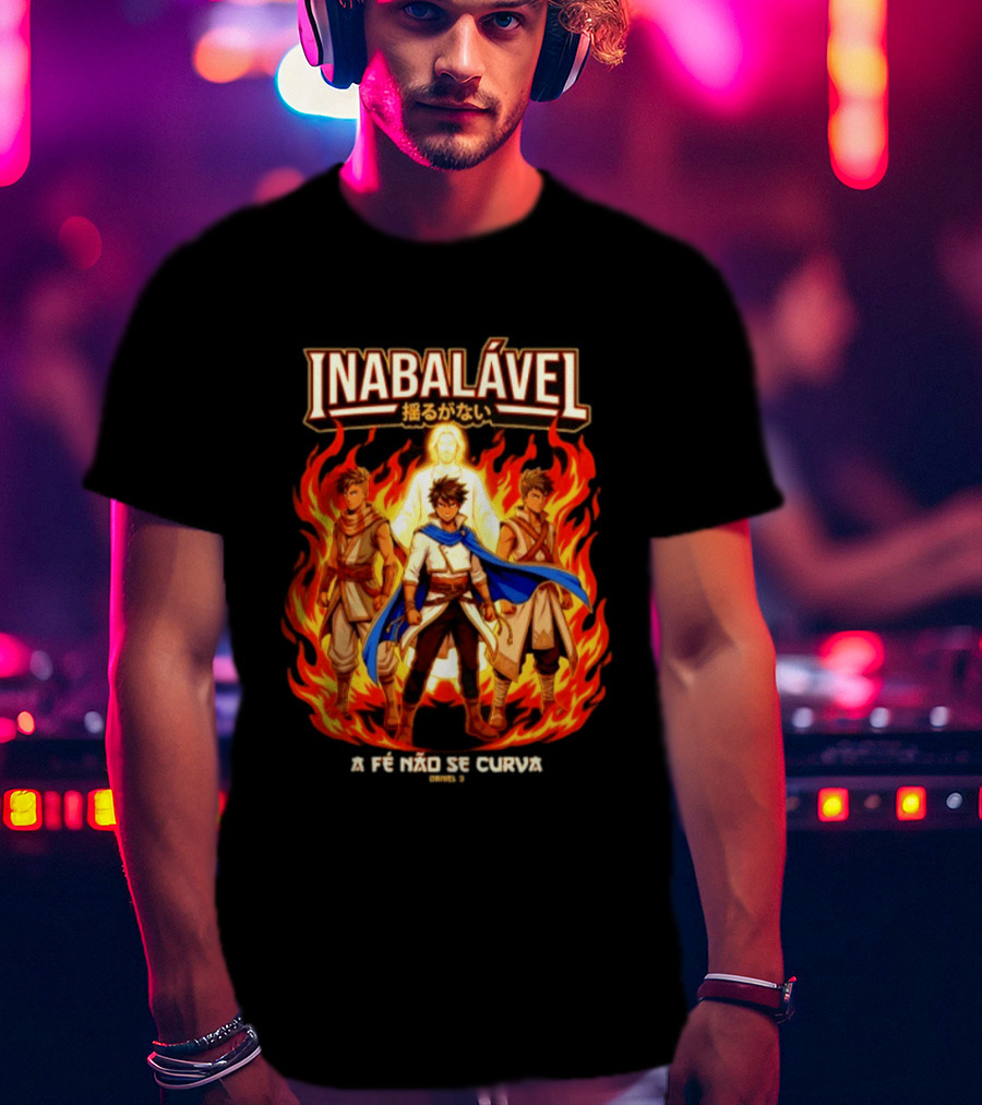 Inabalável A Fé Não Se Curva Daniel 3 Anime Style Fiery Guardians T-Shirt