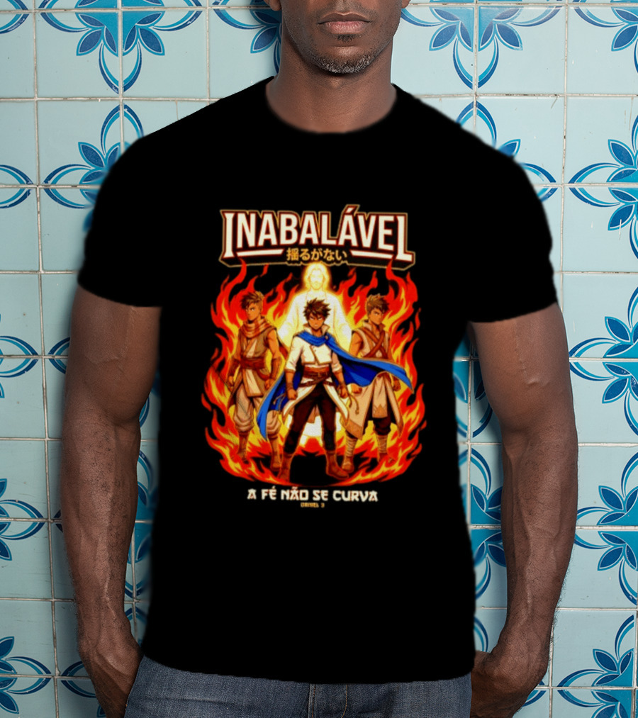 Inabalável A Fé Não Se Curva Daniel 3 Anime Style Fiery Guardians T-Shirt