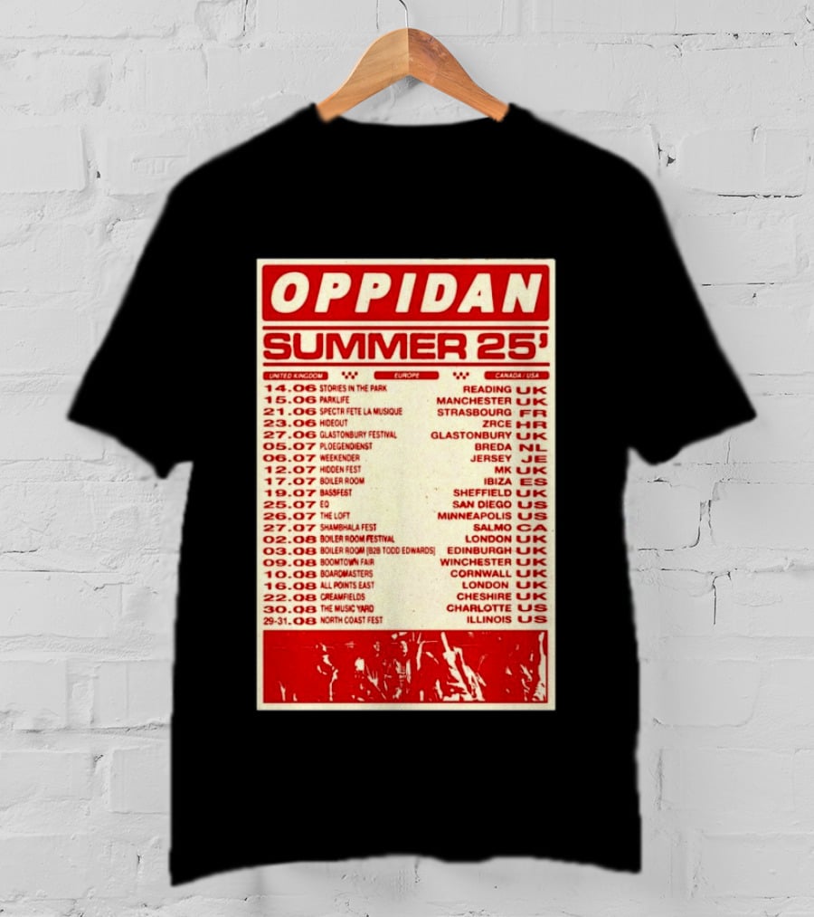 Oppidan Summer Tour 2025 Concert Dates Across UK Europe Canada USA T-Shirt