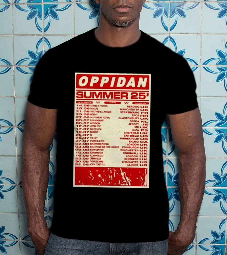 Oppidan Summer Tour 2025 Concert Dates Across UK Europe Canada USA T-Shirt