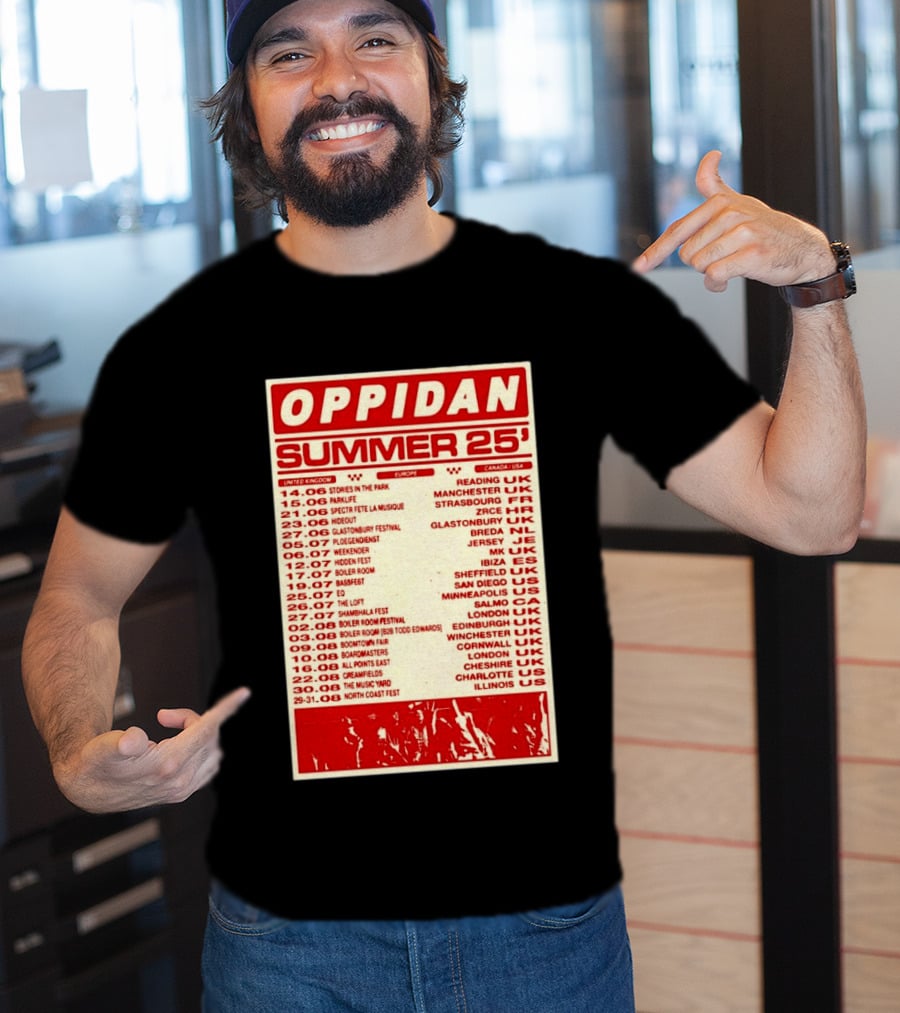 Oppidan Summer Tour 2025 Concert Dates Across UK Europe Canada USA T-Shirt