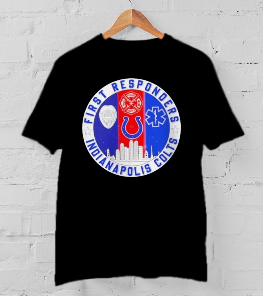 First Responders Indianapolis Colts 9/11 Skyline Police Fire Ambulance T-Shirt
