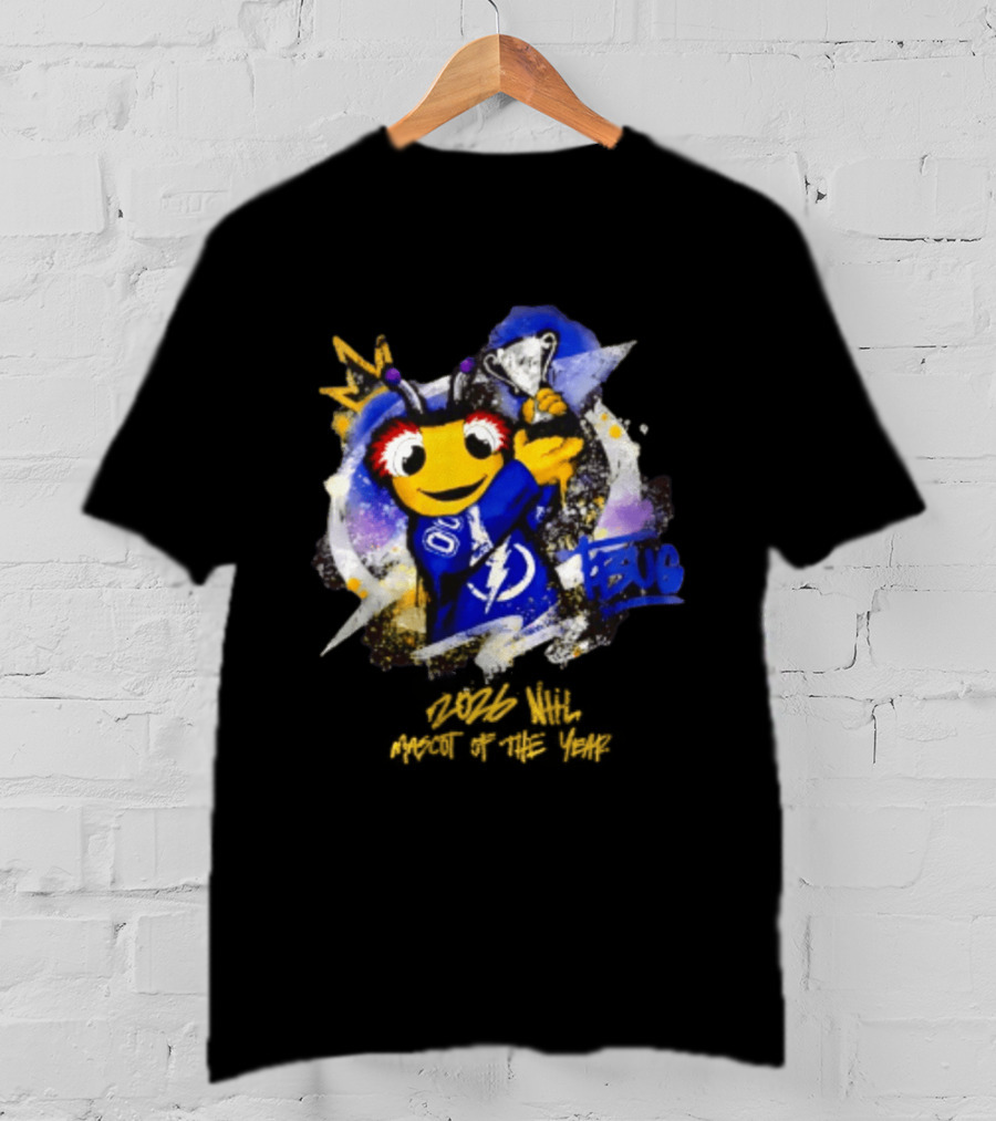 Tampa Bay Lightning Thunderbug Holding Trophy 2026 T-Shirt