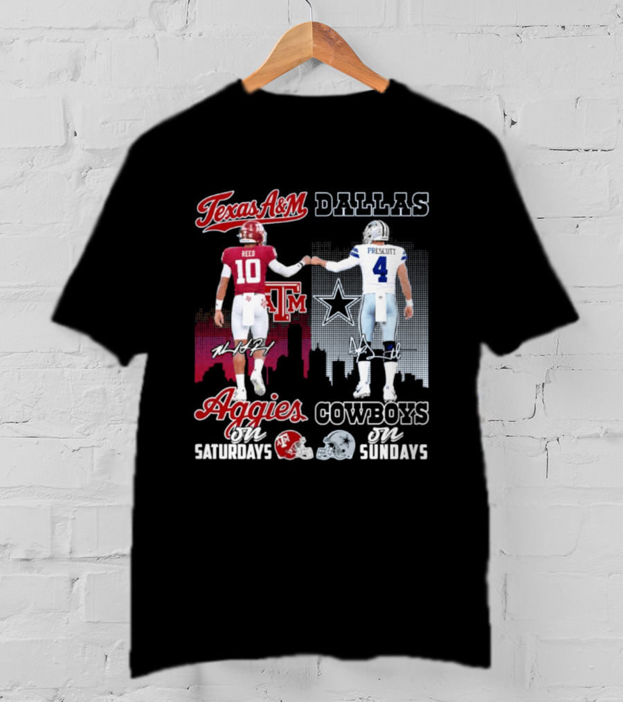 Texas A&M Aggies College Football Saturdays Dallas Cowboys NFL Sundays T-Shirt