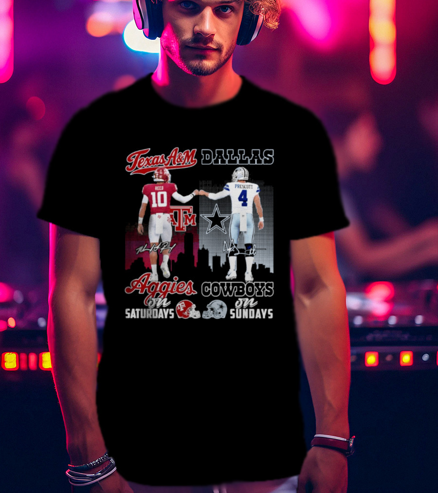 Texas A&M Aggies College Football Saturdays Dallas Cowboys NFL Sundays T-Shirt