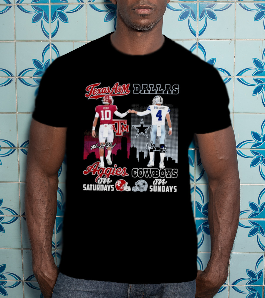 Texas A&M Aggies College Football Saturdays Dallas Cowboys NFL Sundays T-Shirt