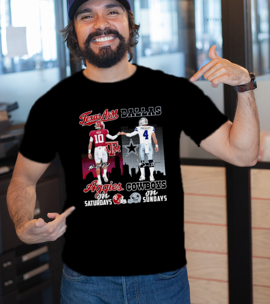 Texas A&M Aggies College Football Saturdays Dallas Cowboys NFL Sundays T-Shirt