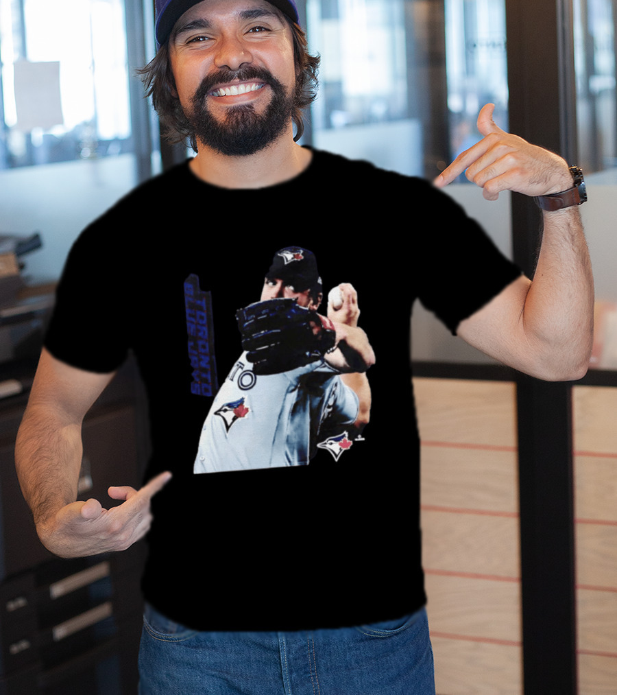 Trey Yesavage Toronto Blue Jays MLB Player Pitching Action T-Shirt