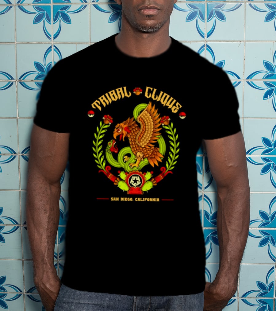 Tribal Clique Aztec Eagle And Serpent San Diego California T-Shirt