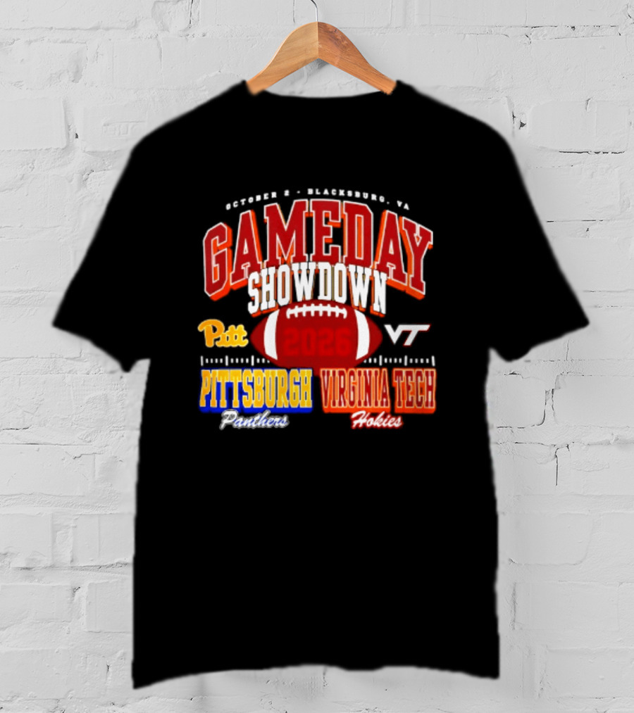 Pittsburgh Panthers Vs Virginia Tech Hokies Gameday Showdown October 3 Blacksburg 2026 T-Shirt