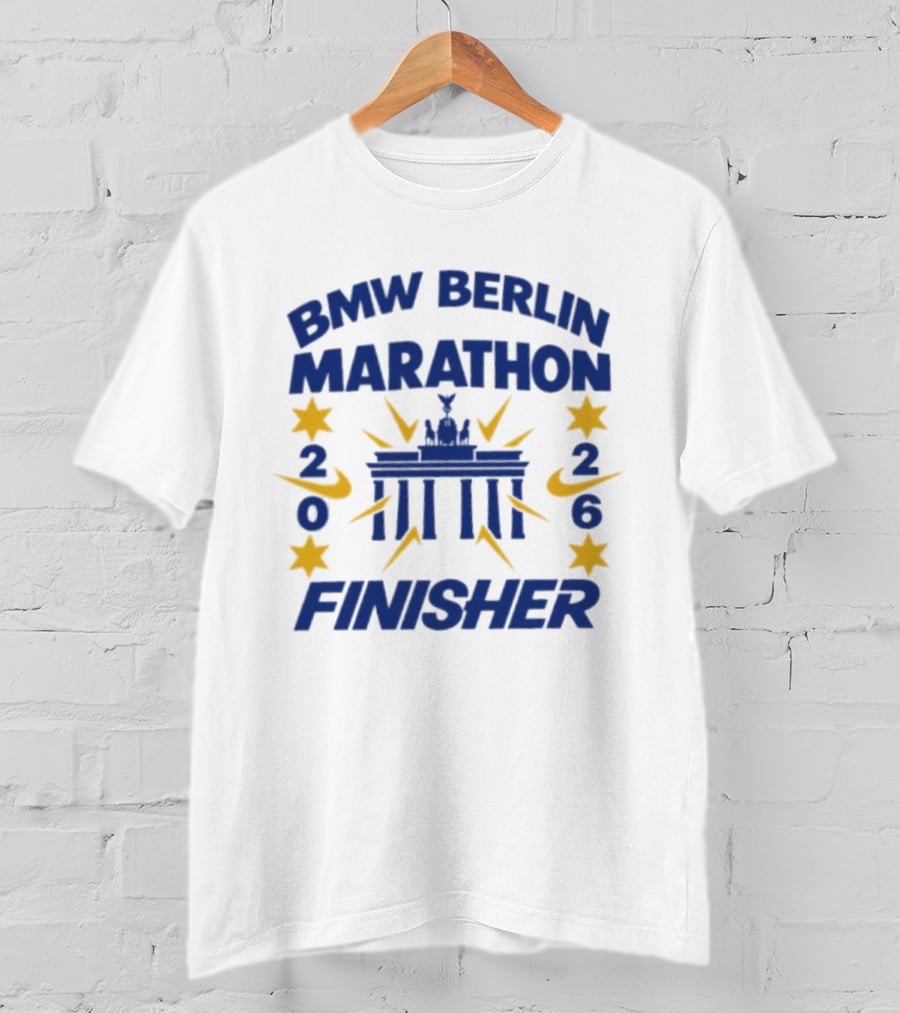 BMW Berlin Marathon 2026 Finisher Brandenburg Gate Stars T-Shirt