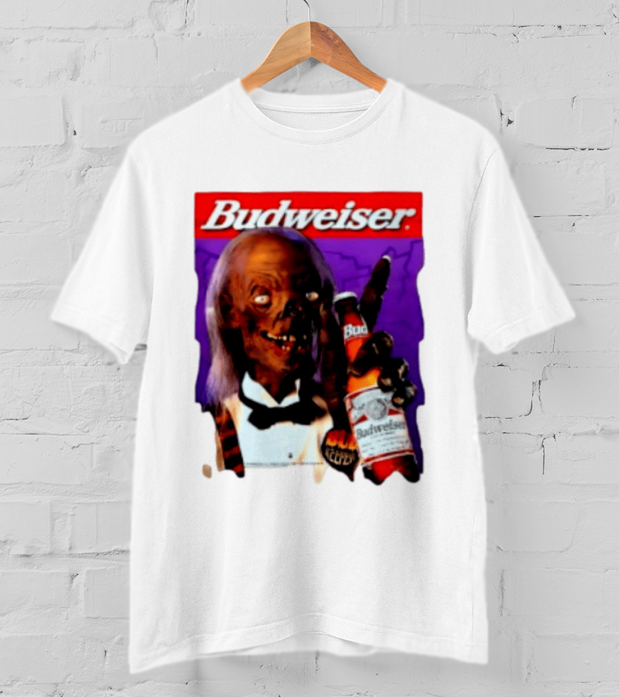 Budweiser Bud Keeper Zombie Halloween Beer Bottle Advertisement T-Shirt