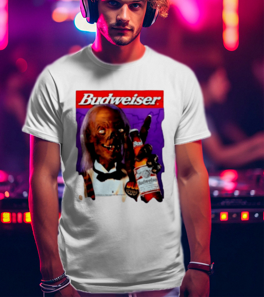 Budweiser Bud Keeper Zombie Halloween Beer Bottle Advertisement T-Shirt