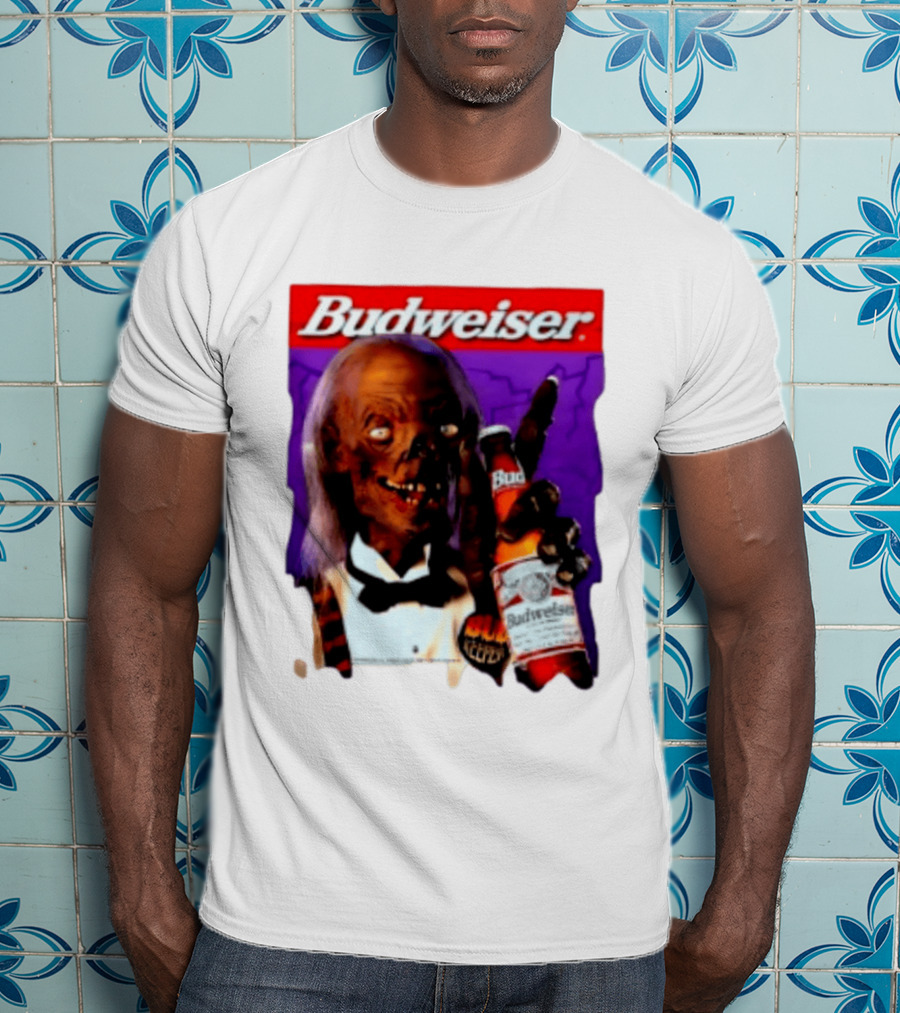 Budweiser Bud Keeper Zombie Halloween Beer Bottle Advertisement T-Shirt