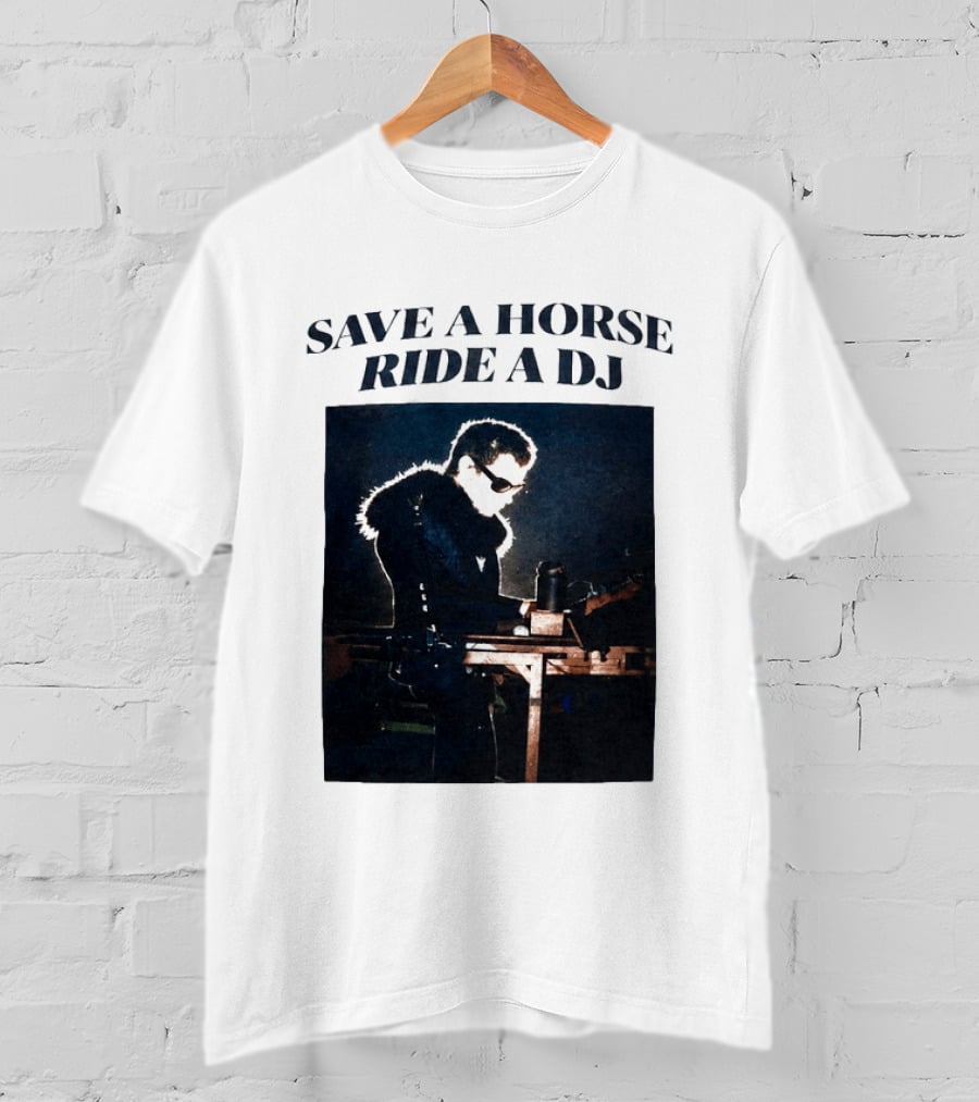 Save A Horse Ride A DJ Musician With Equipment And Sunglasses T-Shirt