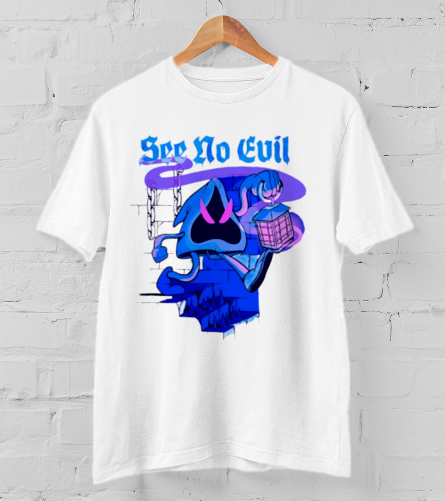 See No Evil Grim Reaper Lantern Spooky T-Shirt
