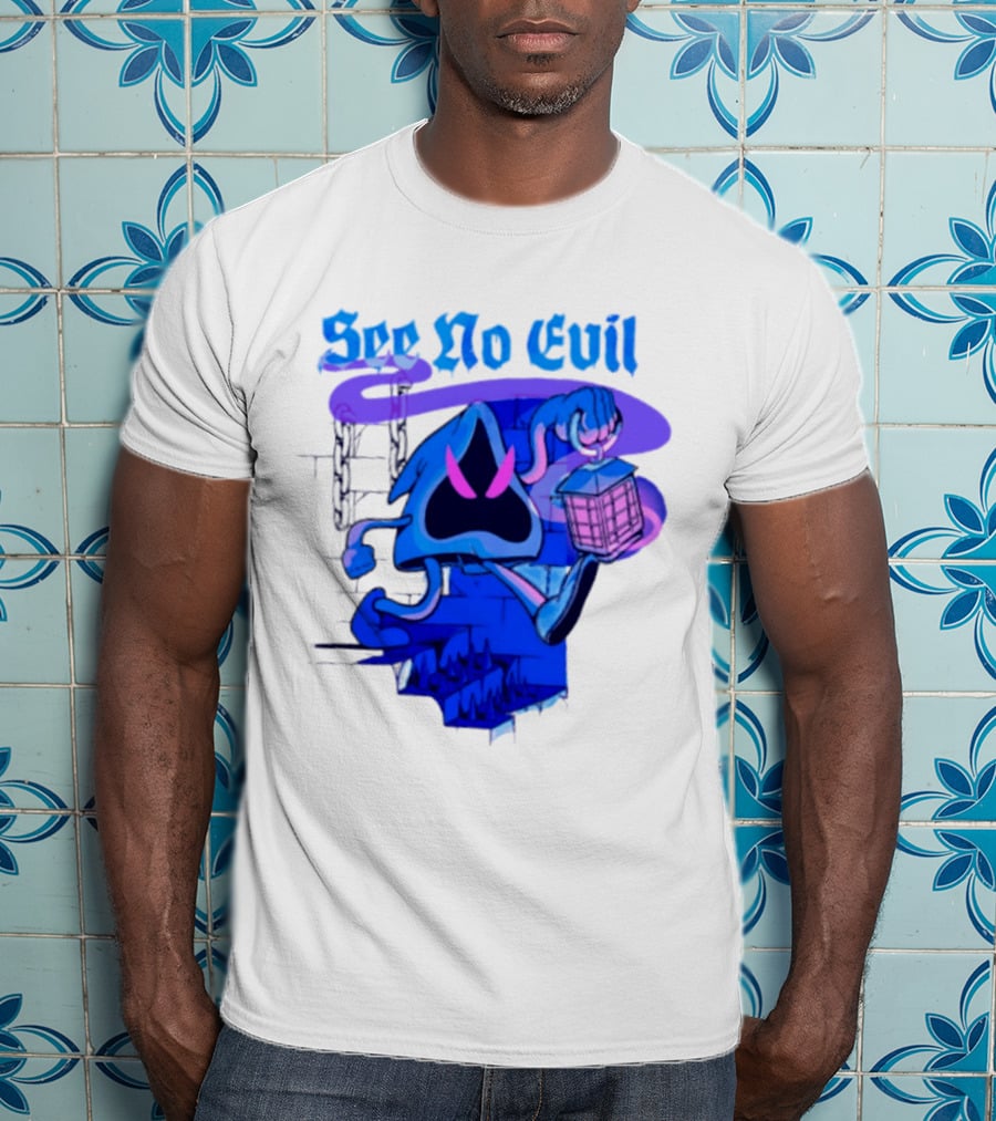 See No Evil Grim Reaper Lantern Spooky T-Shirt