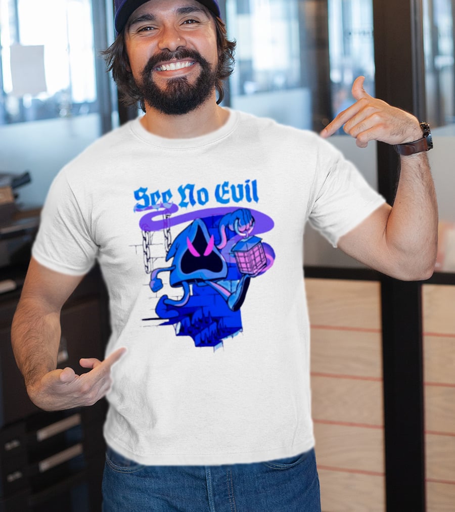 See No Evil Grim Reaper Lantern Spooky T-Shirt