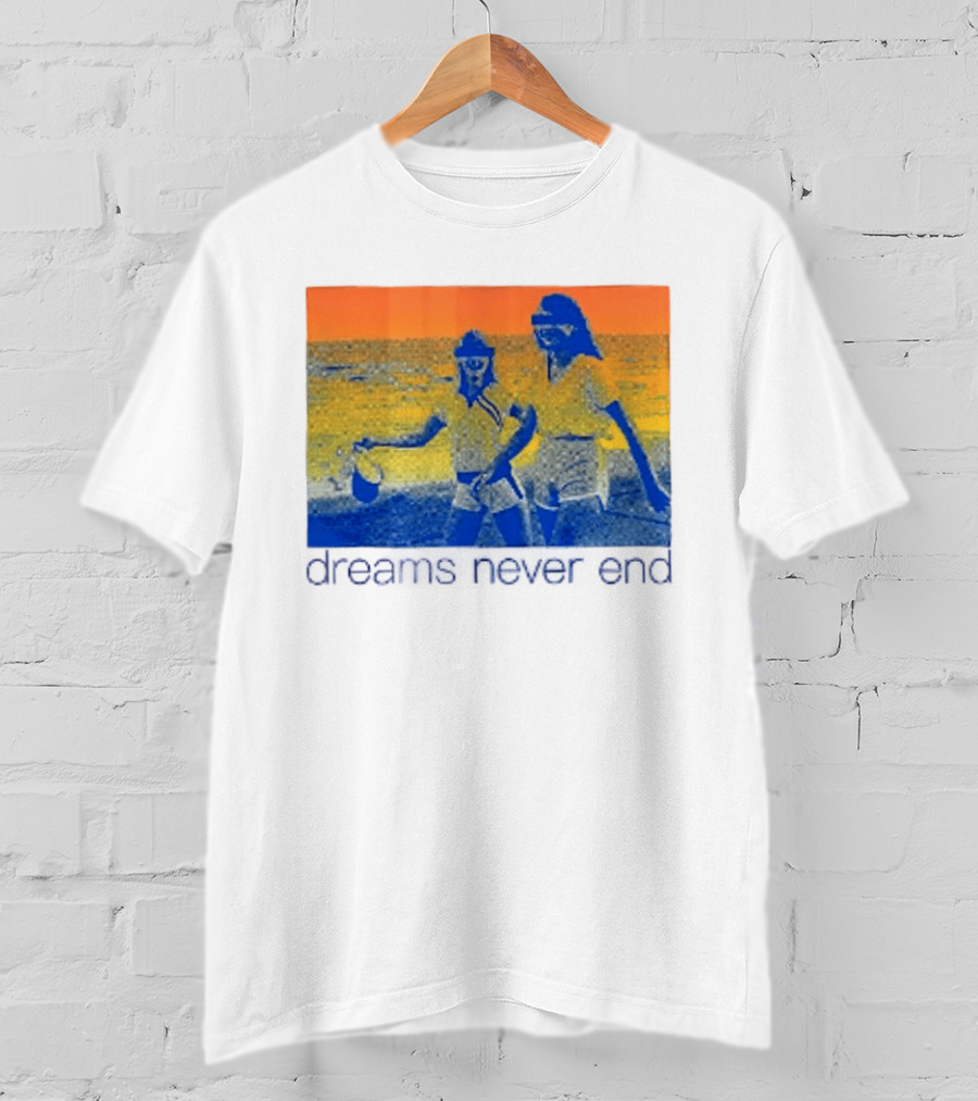 Dreams Never End DFA Records New York City Retro Beach Scene T-Shirt