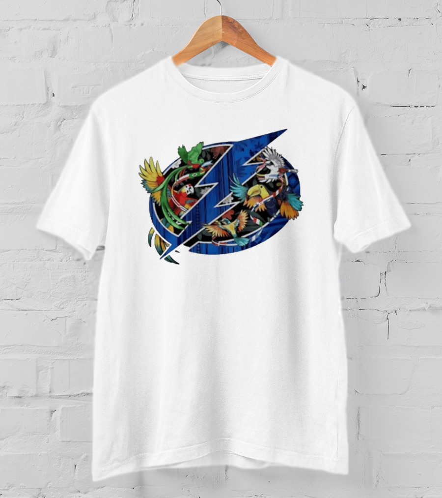 Tampa Bay Lightning Noche Latina Parrot Design NHL Team T-Shirt