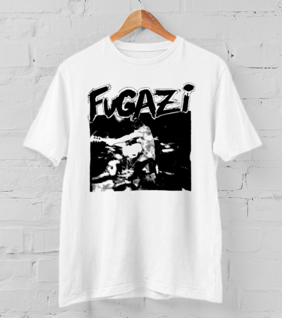 Fugazi Band Post Hardcore Ian MacKaye Black And White T-Shirt