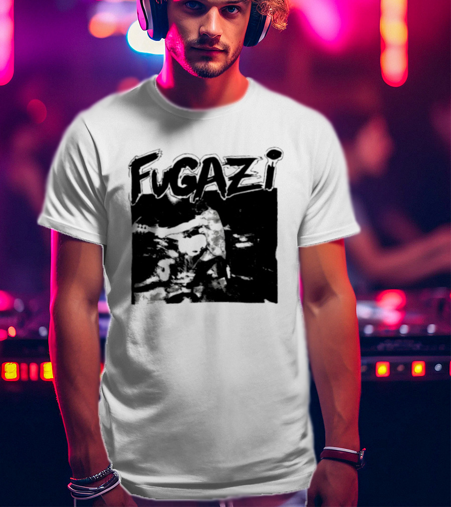Fugazi Band Post Hardcore Ian MacKaye Black And White T-Shirt