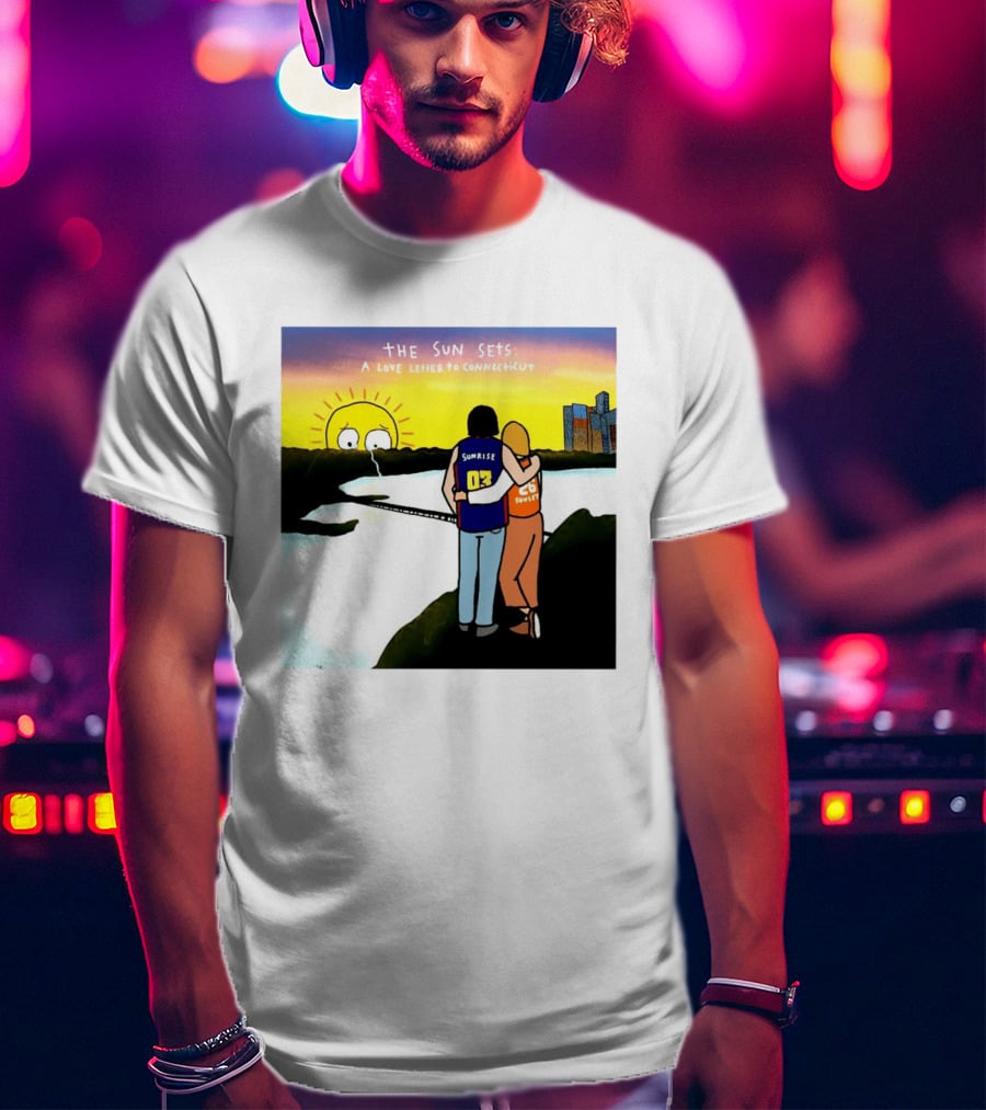 The Sun Sets A Love Letter To Connecticut Basketball Couple Sunrise Sunset T-Shirt