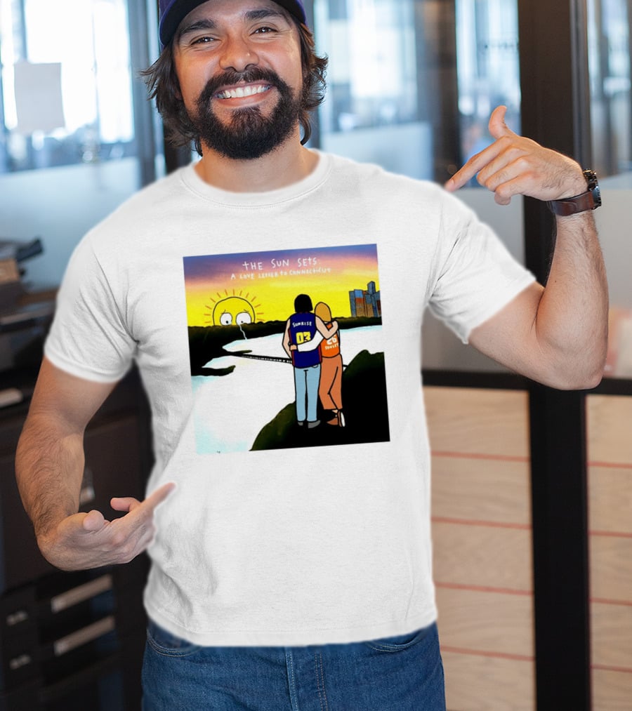 The Sun Sets A Love Letter To Connecticut Basketball Couple Sunrise Sunset T-Shirt