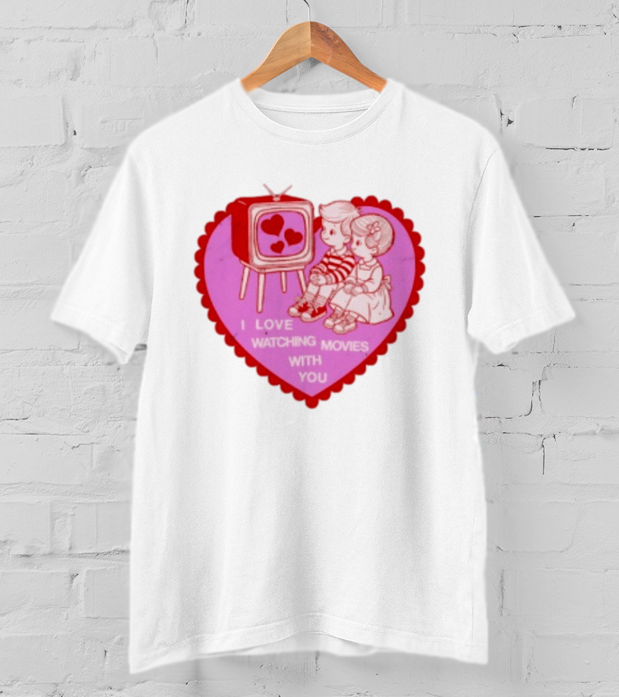 Valentine Heart TV Love Ing Movies With You Kids T-Shirt