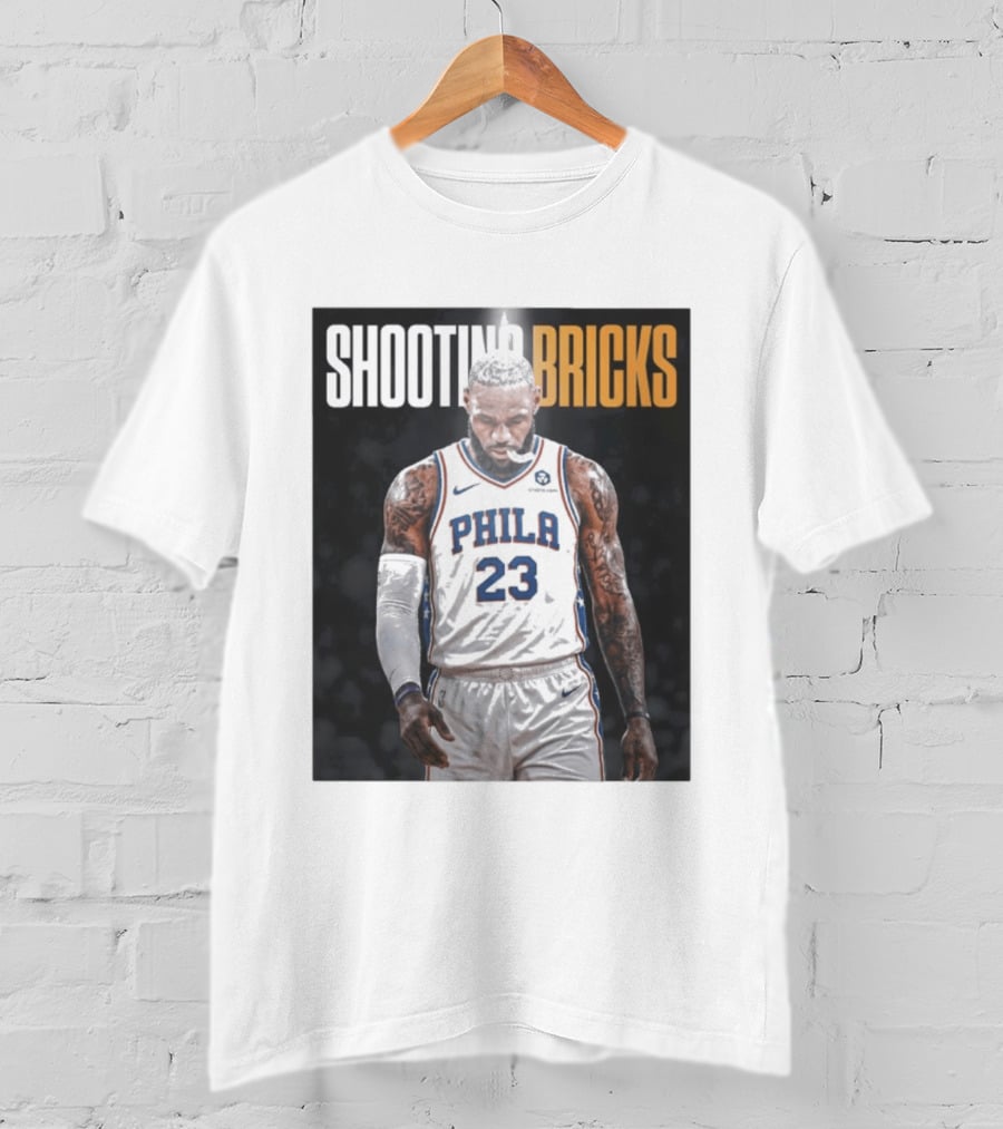 Shooting Bricks LeBron 23 Philly Basketball Meme T-Shirt