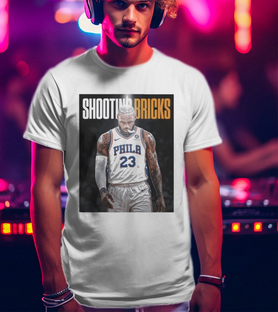 Shooting Bricks LeBron 23 Philly Basketball Meme T-Shirt