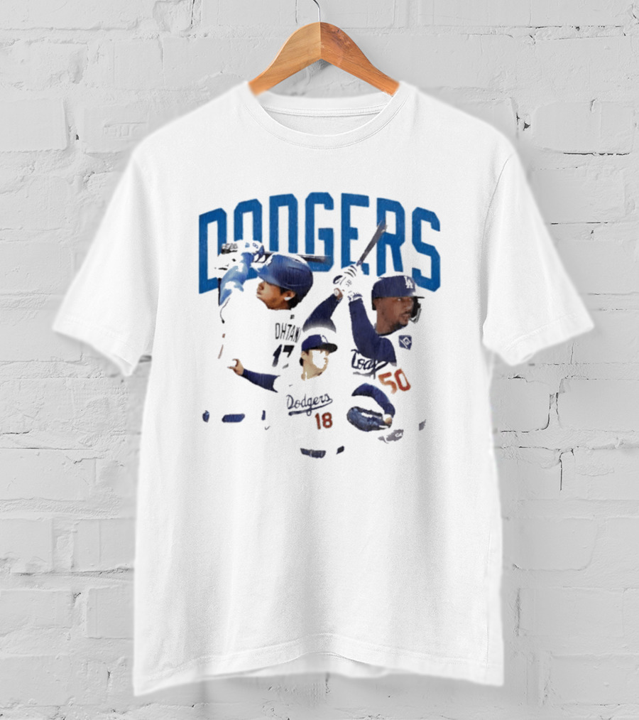 Los Angeles Dodgers Players Collage MLB Team Dodgers Baseball T-Shirt