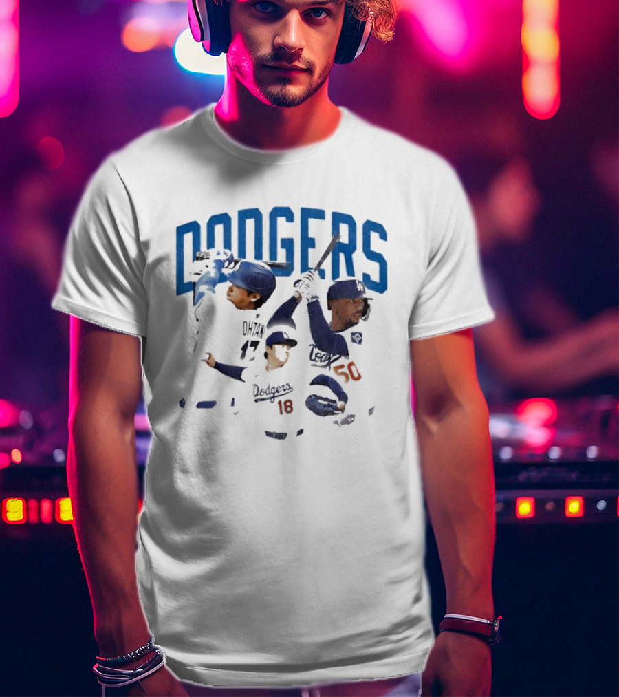 Los Angeles Dodgers Players Collage MLB Team Dodgers Baseball T-Shirt