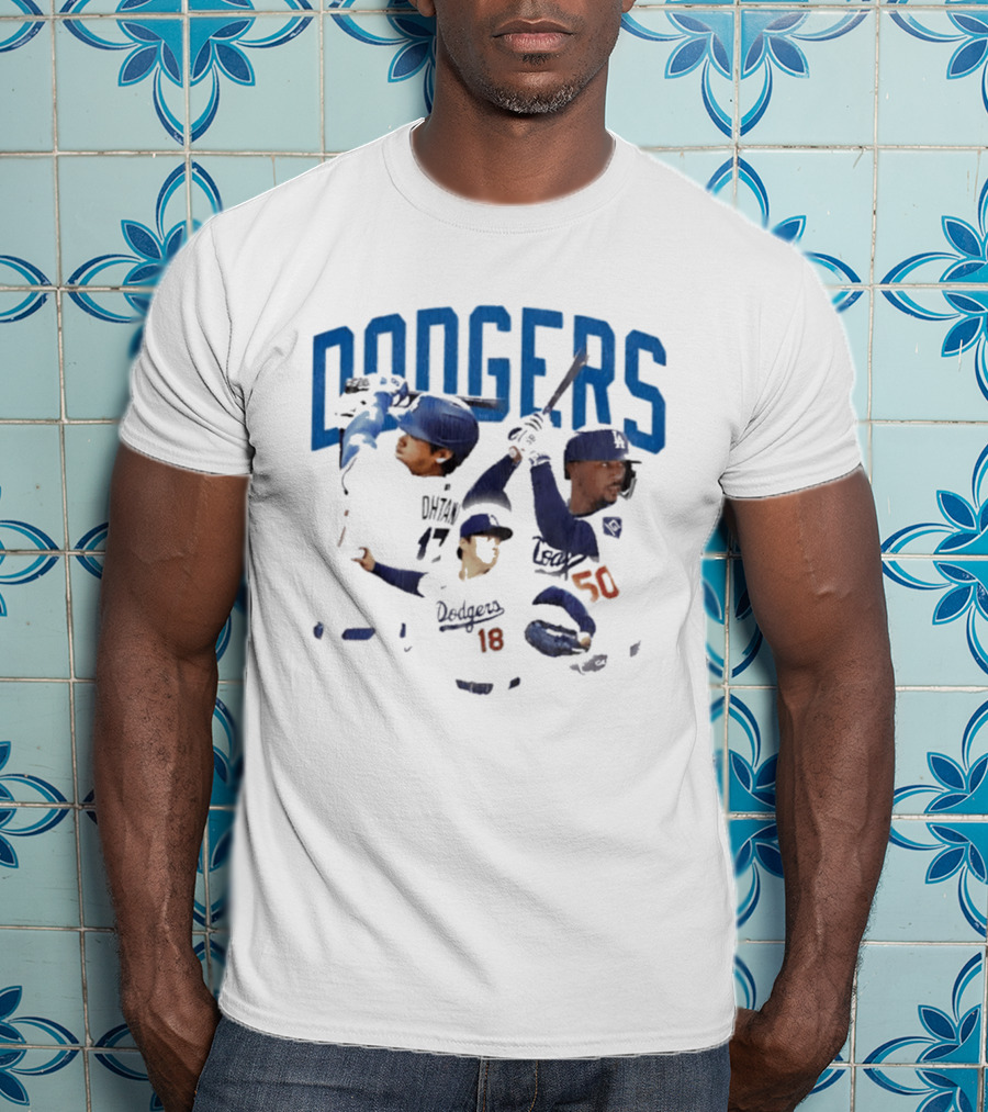Los Angeles Dodgers Players Collage MLB Team Dodgers Baseball T-Shirt