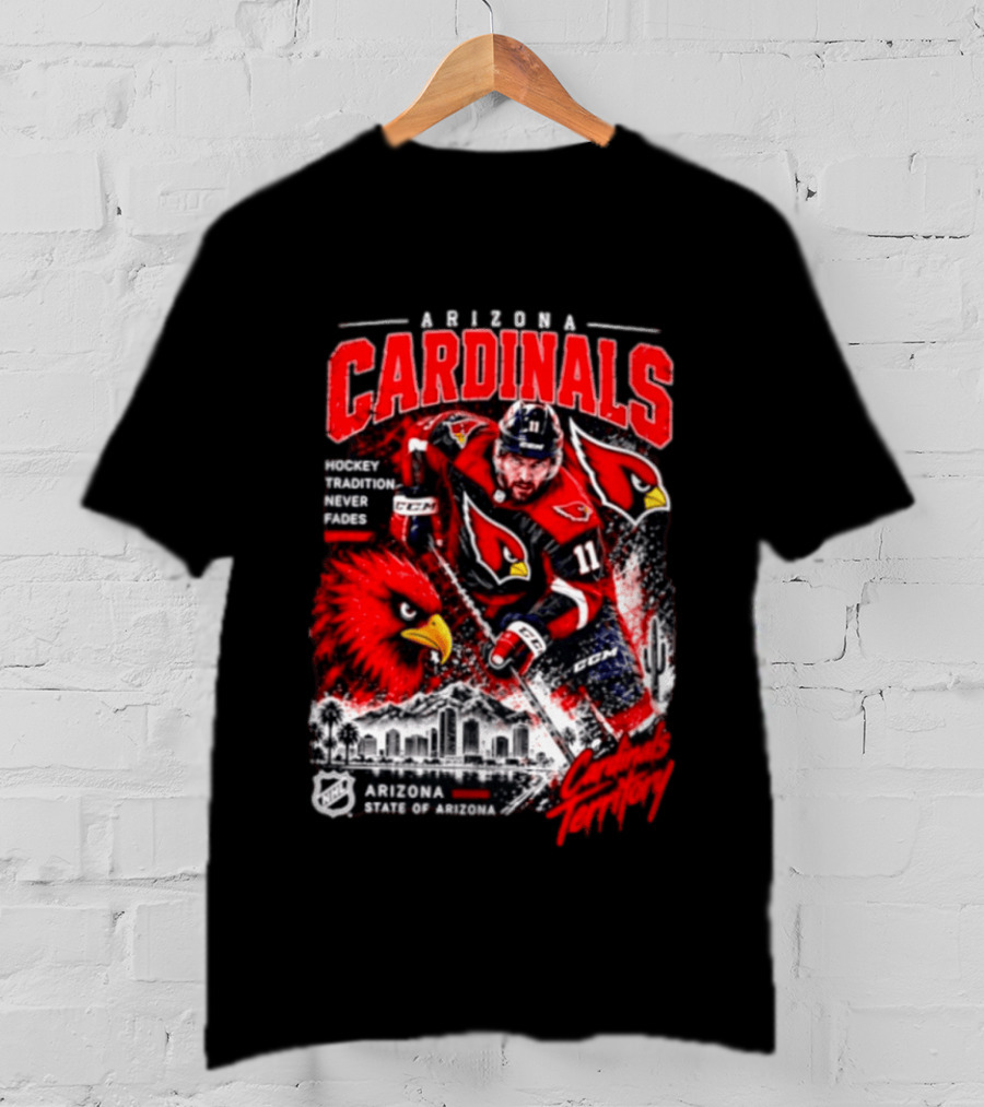 Arizona Cardinals NHL Hockey Tradition Never Fades Cardinals Territory Arizona Skyline T-Shirt