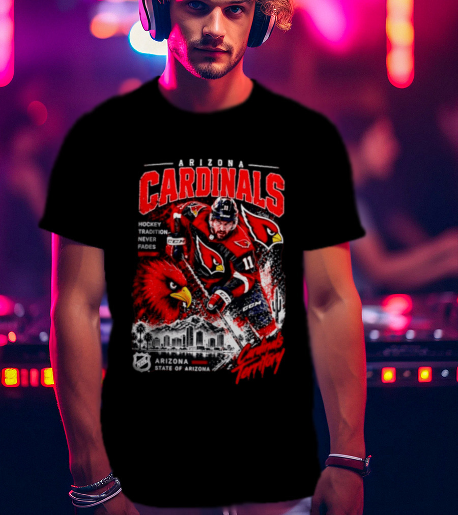 Arizona Cardinals NHL Hockey Tradition Never Fades Cardinals Territory Arizona Skyline T-Shirt