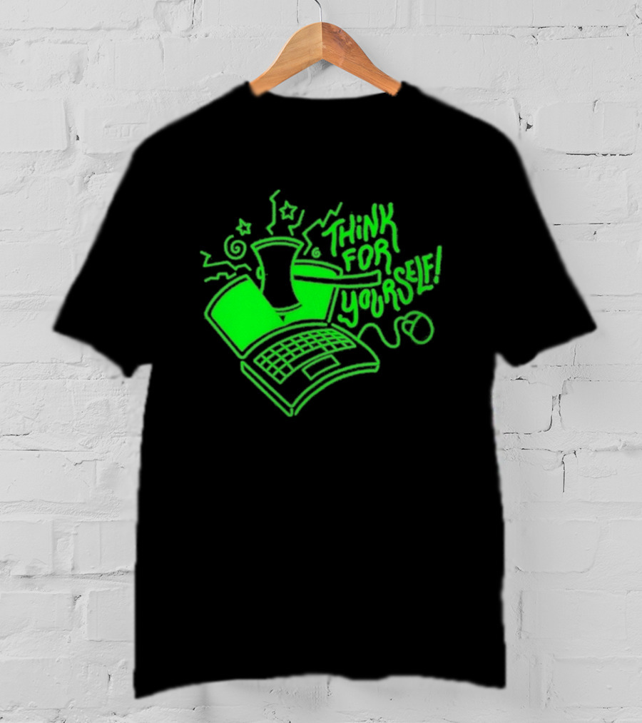 Avi Matzo X RAYGUN Think For Yourself Computer Stars Green T-Shirt