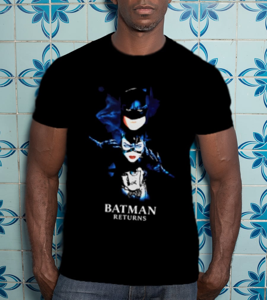 Batman Catwoman Vs Penguin Batman Returns Movie Two Sided T-Shirt