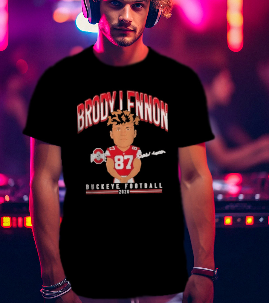 Brody Lennon Ohio State Buckeyes Football Cartoon 2026 T-Shirt