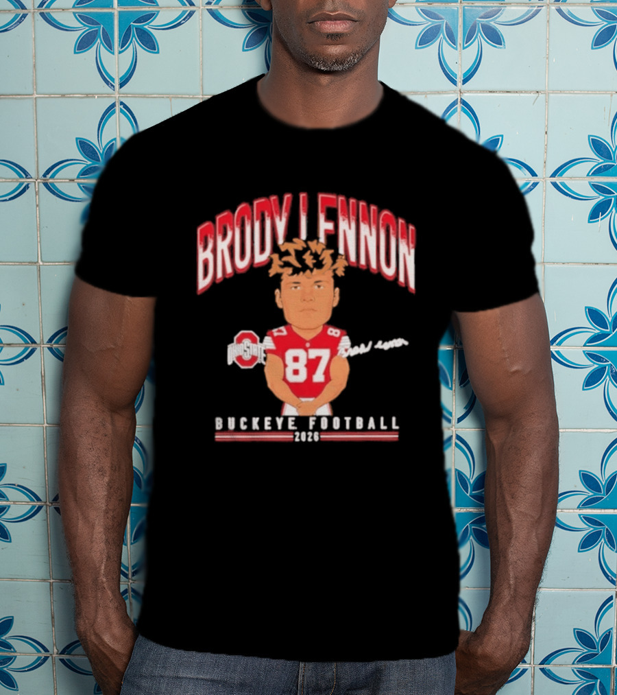 Brody Lennon Ohio State Buckeyes Football Cartoon 2026 T-Shirt